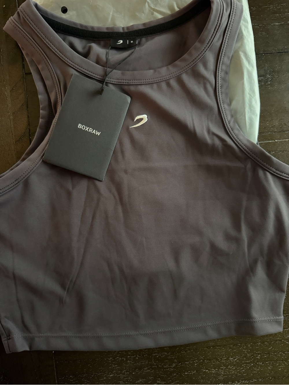 Boxraw Women's charcoal High-Neck Crop Tank